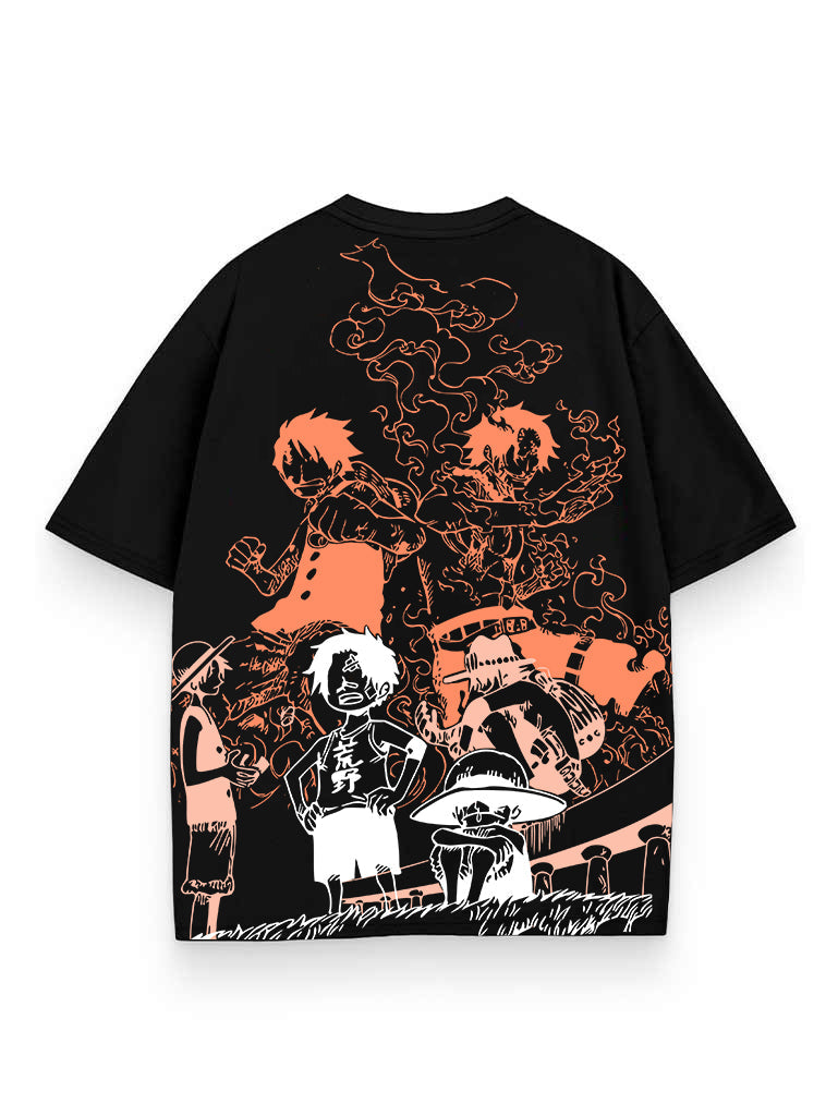 BROTHERS FLAME 2-SIDED OVERSIZE TEE