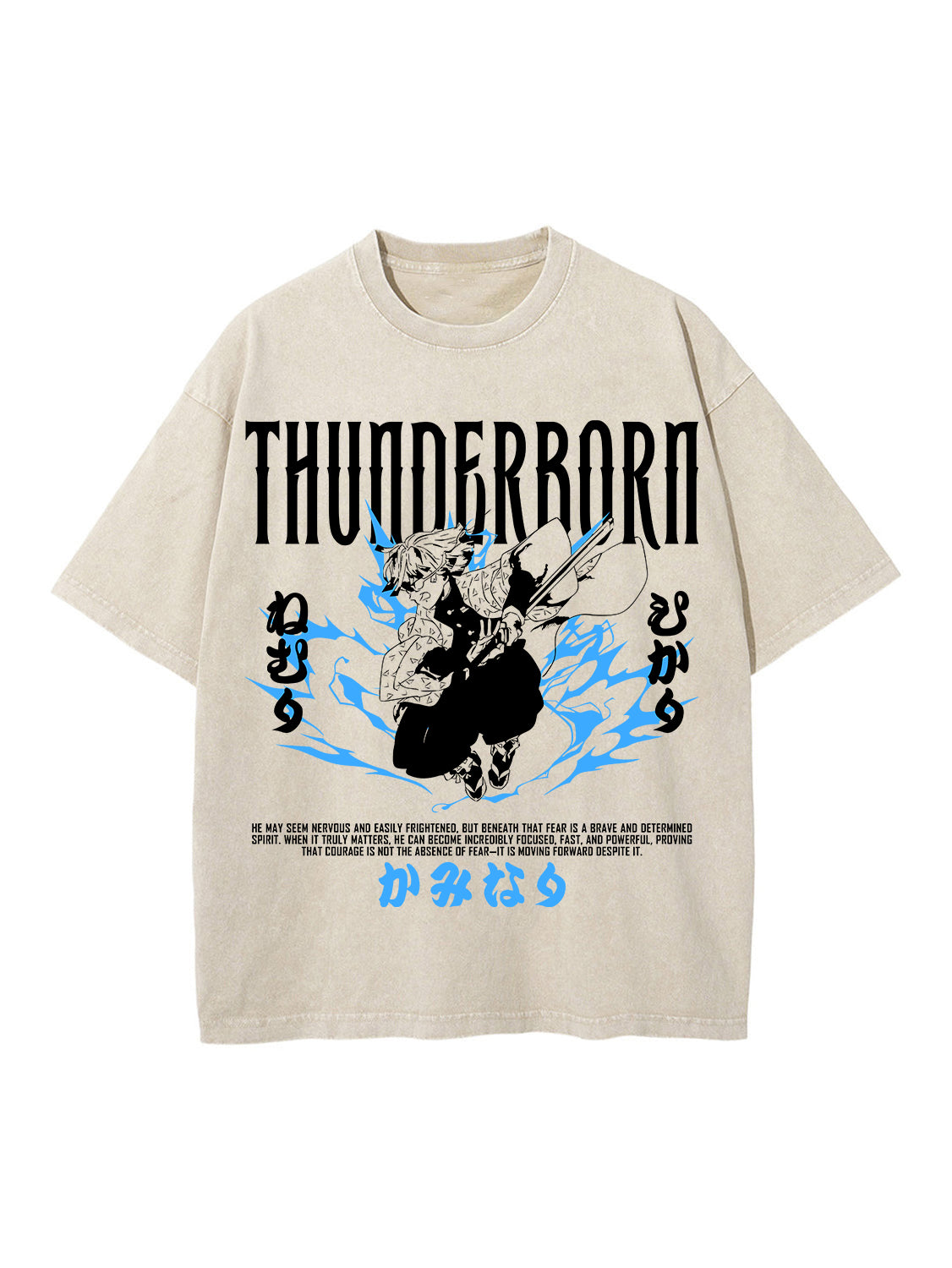 THUNDER BREATHING OVERSIZE VINTAGE TEE
