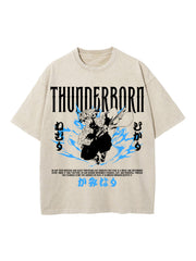 THUNDER BREATHING OVERSIZE VINTAGE TEE